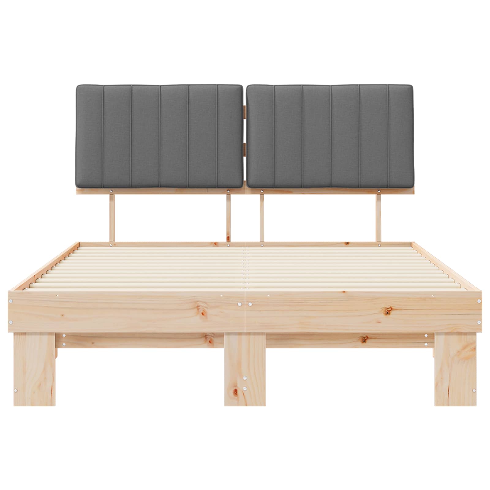 Letto con Testiera Rivestita Grigio chiaro 135 x 190 cm | homemem39