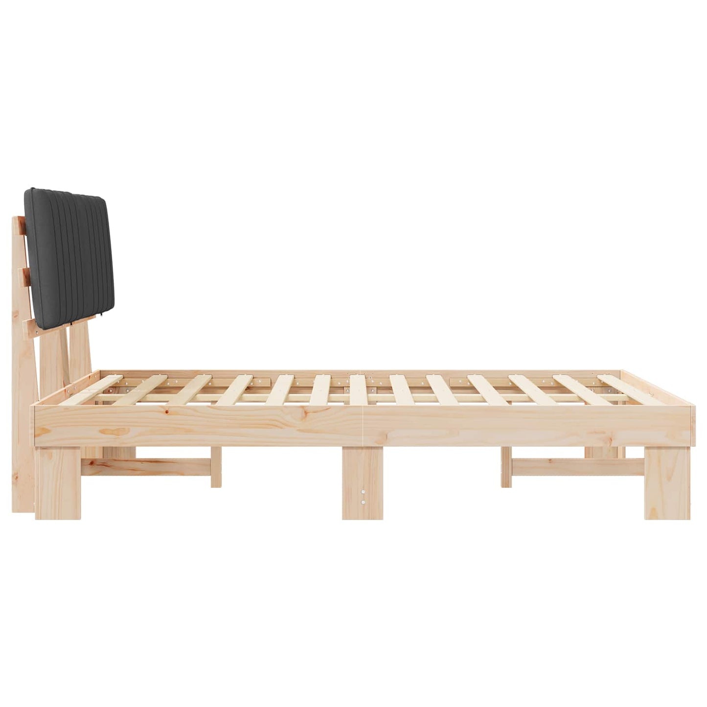 Letto con Testiera Rivestita Grigio scuro 135 x 190 cm | homemem39