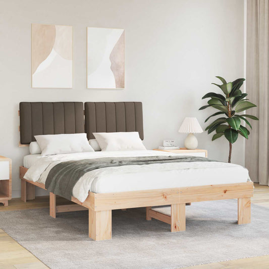 Letto con Testiera Rivestita Talpa 135 x 190 cm Pino massello