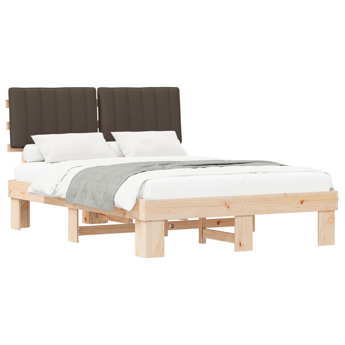 Letto con Testiera Rivestita Talpa 135 x 190 cm Pino massello | homemem39