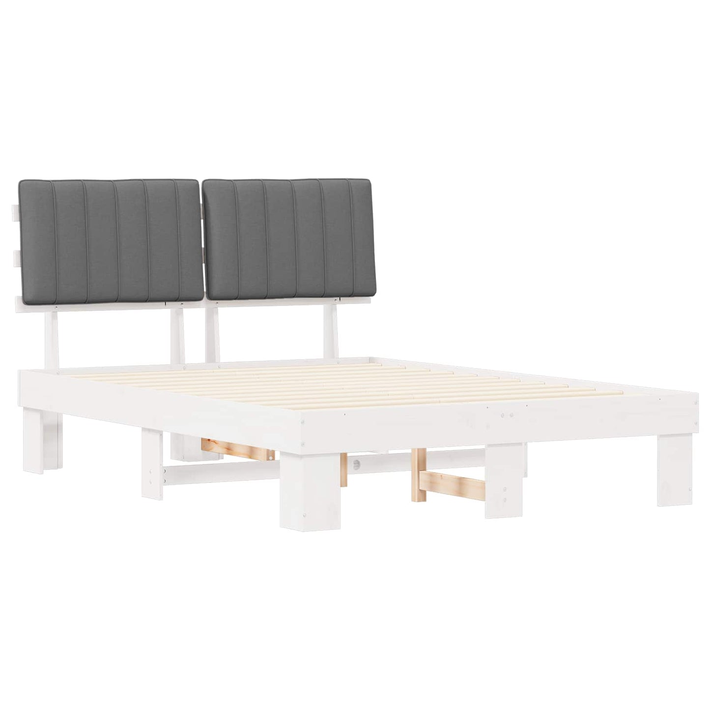 Letto con Testiera Rivestita Grigio chiaro 135 x 190 cm | homemem39