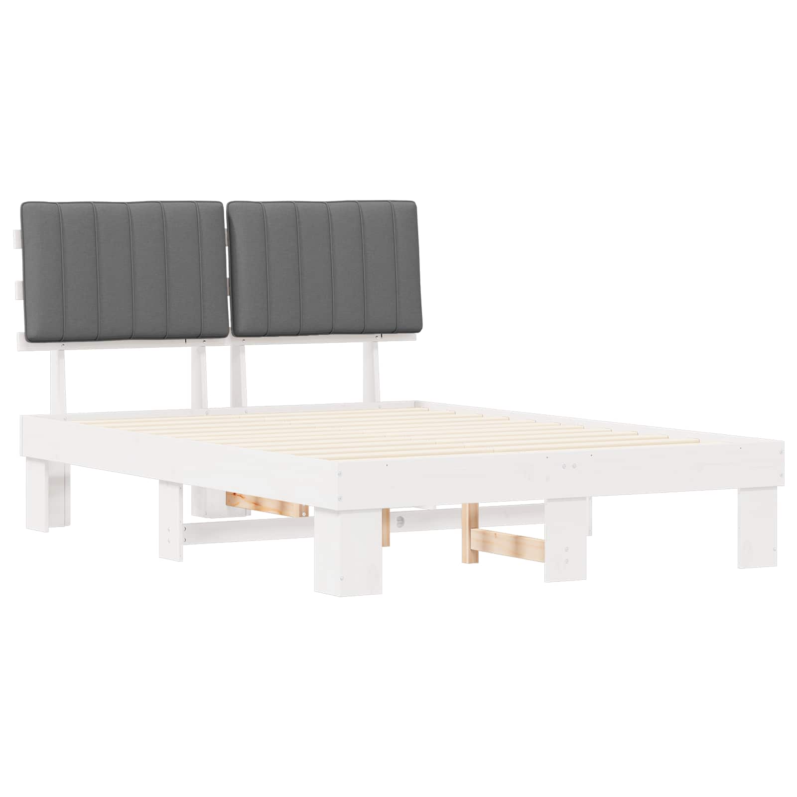 Letto con Testiera Rivestita Grigio chiaro 135 x 190 cm | homemem39