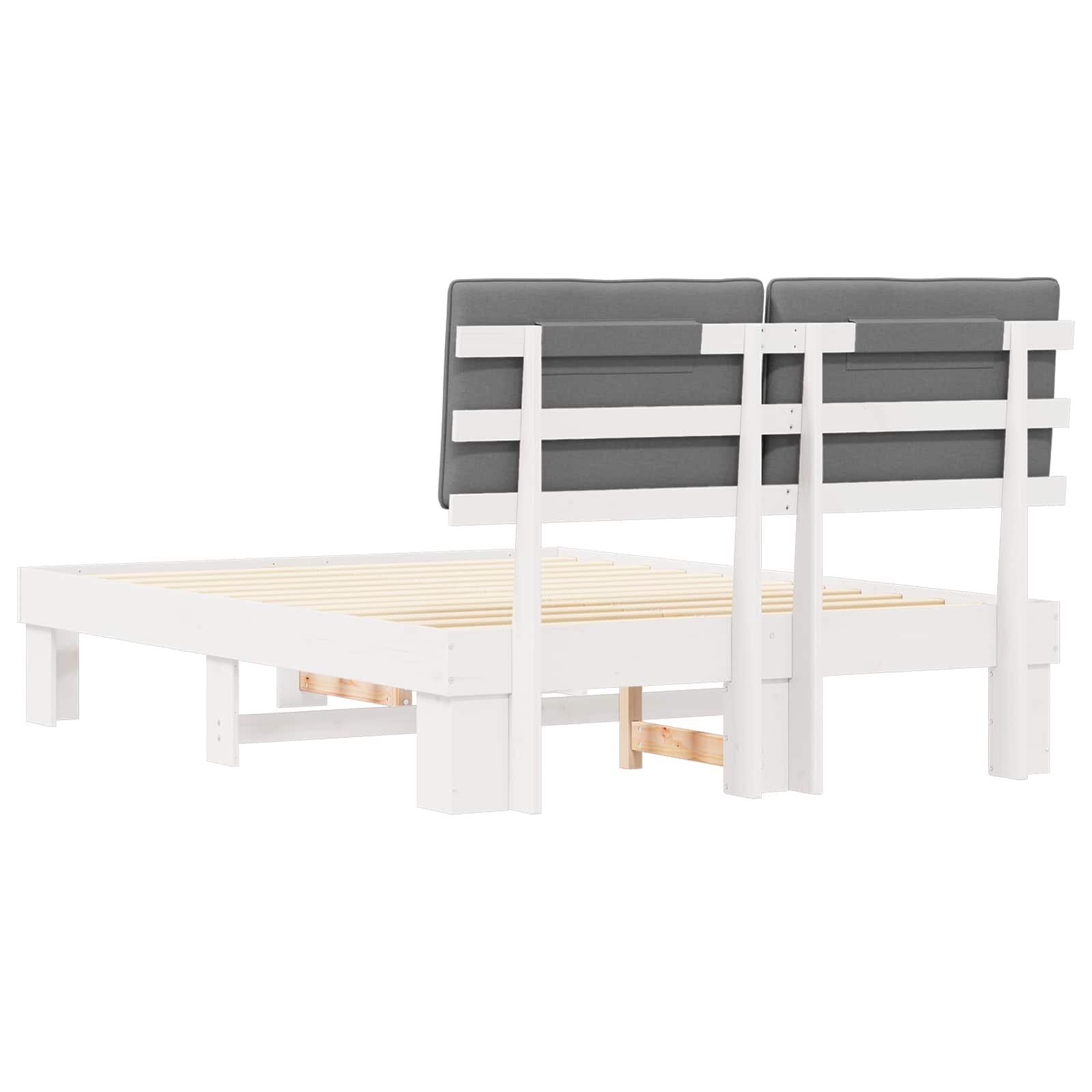 Letto con Testiera Rivestita Grigio chiaro 135 x 190 cm | homemem39