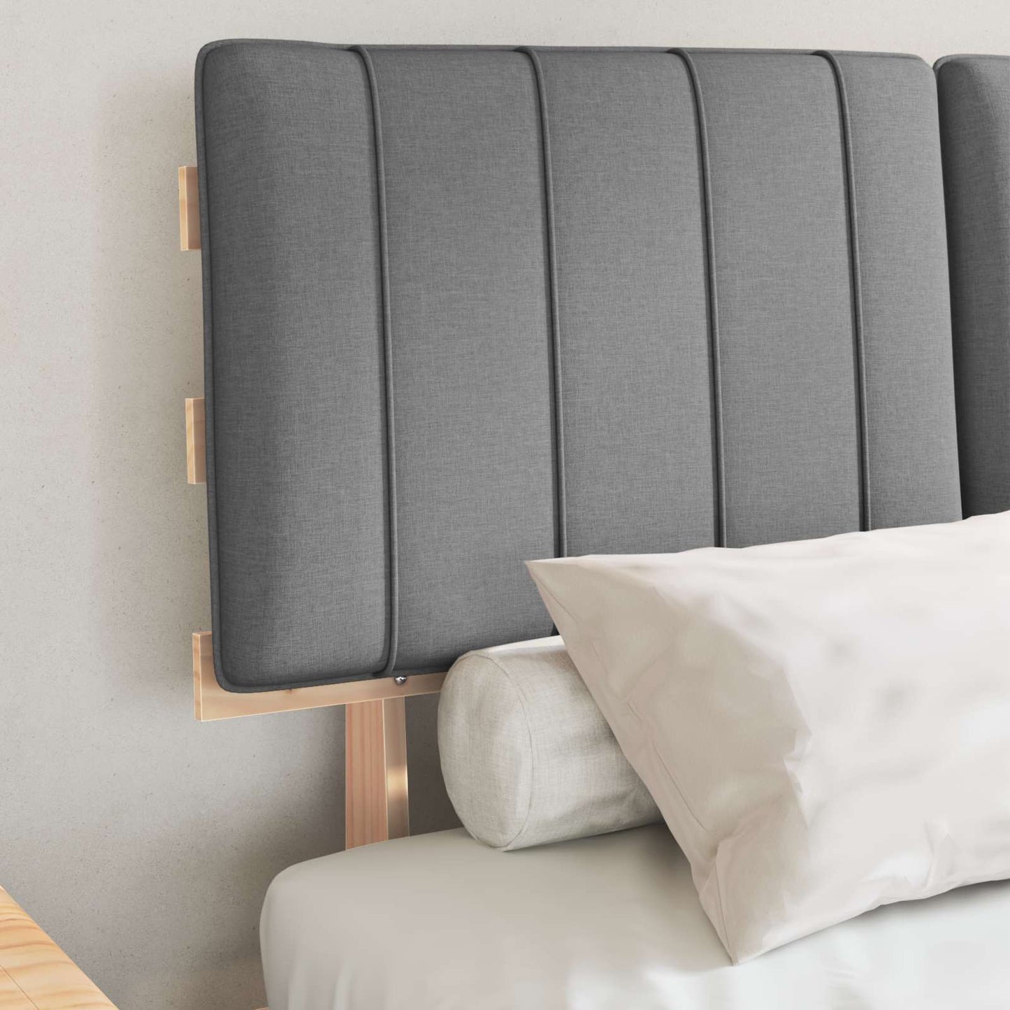 Letto con Testiera Rivestita Grigio chiaro 120 x 190 cm | homemem39