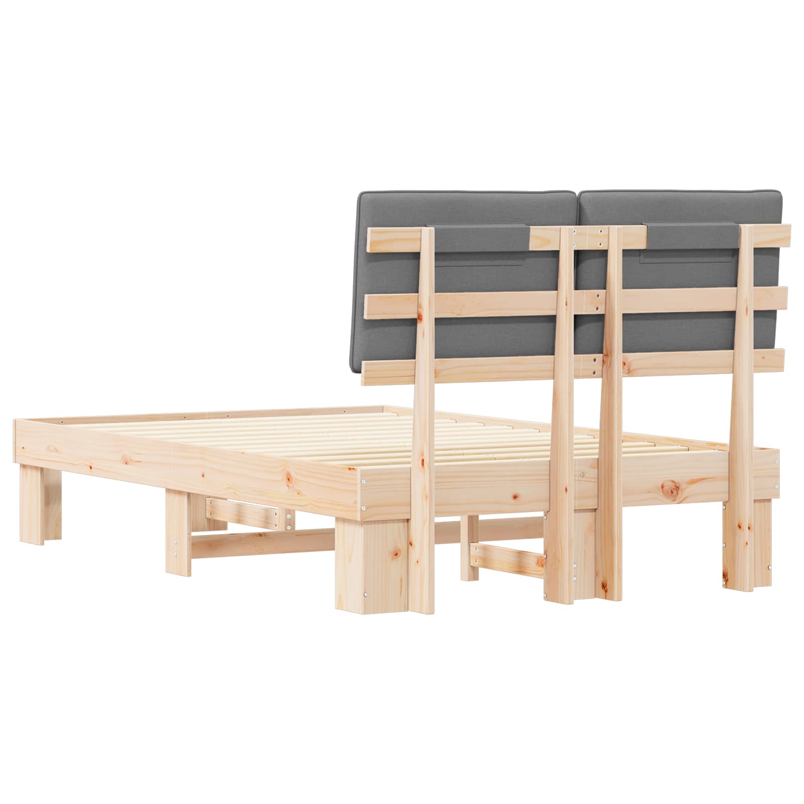 Letto con Testiera Rivestita Grigio chiaro 120 x 190 cm | homemem39