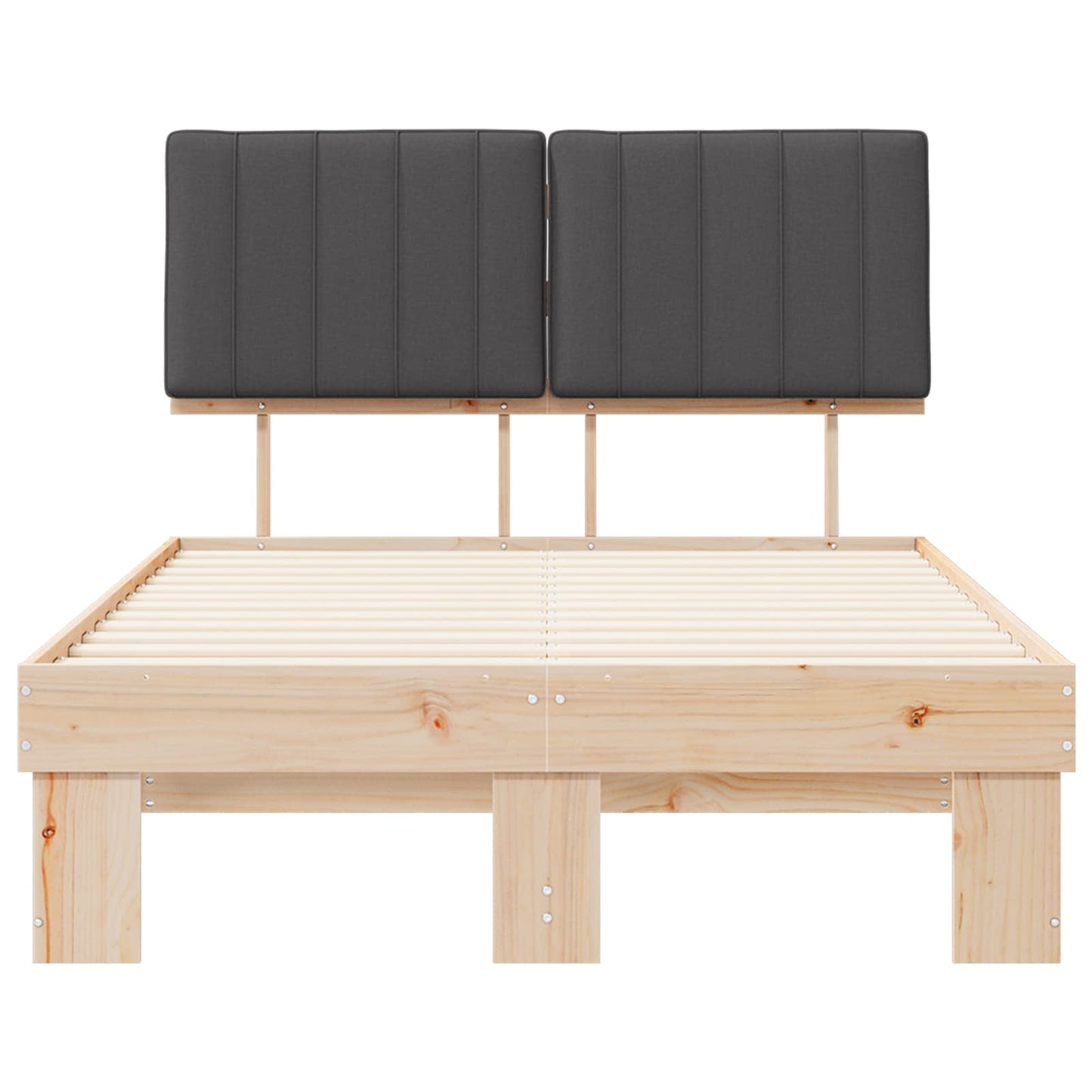 Letto con Testiera Rivestita Grigio scuro 120 x 190 cm | homemem39