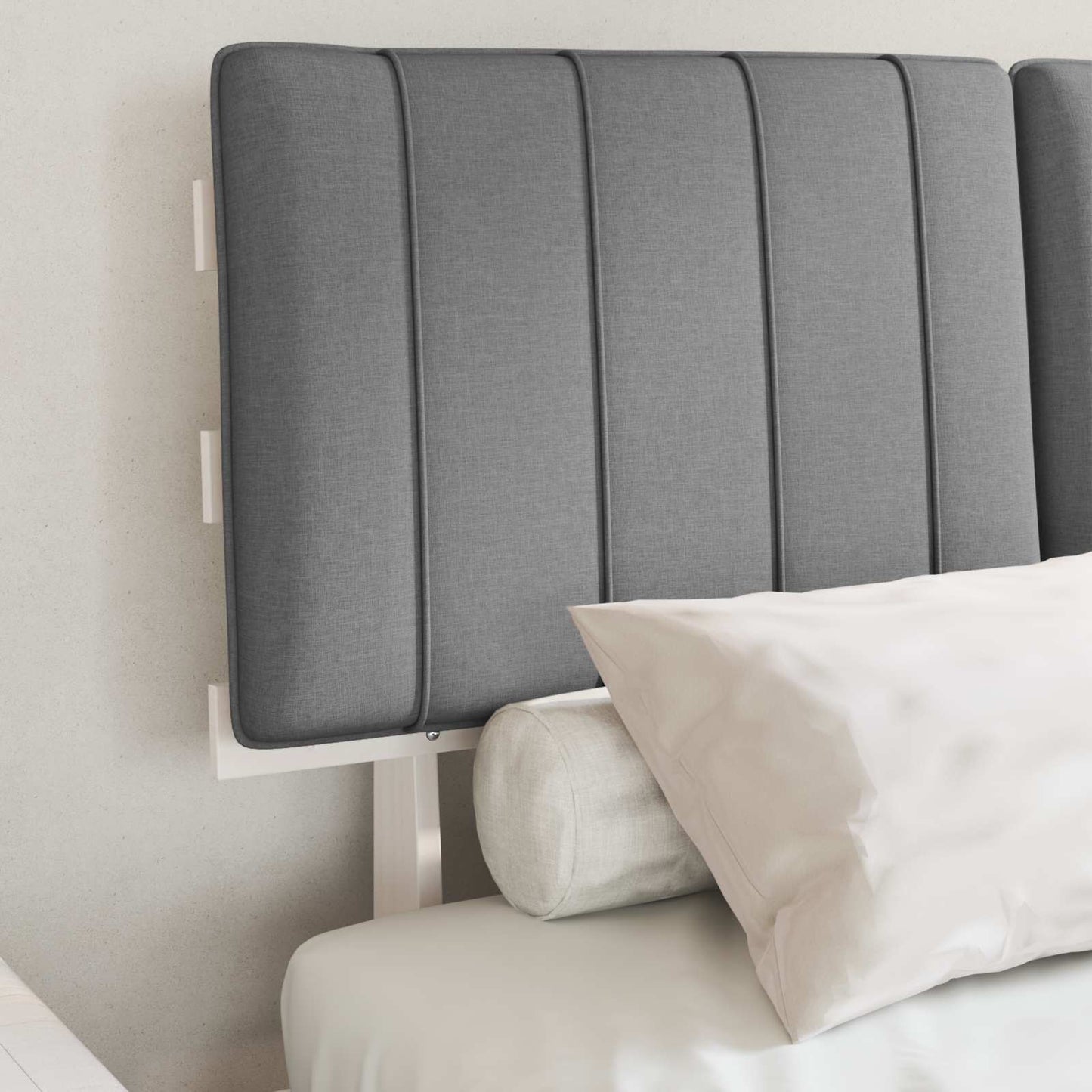 Letto con Testiera Rivestita Grigio chiaro 120 x 190 cm | homemem39