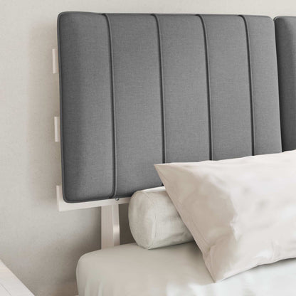 Letto con Testiera Rivestita Grigio chiaro 120 x 190 cm | homemem39