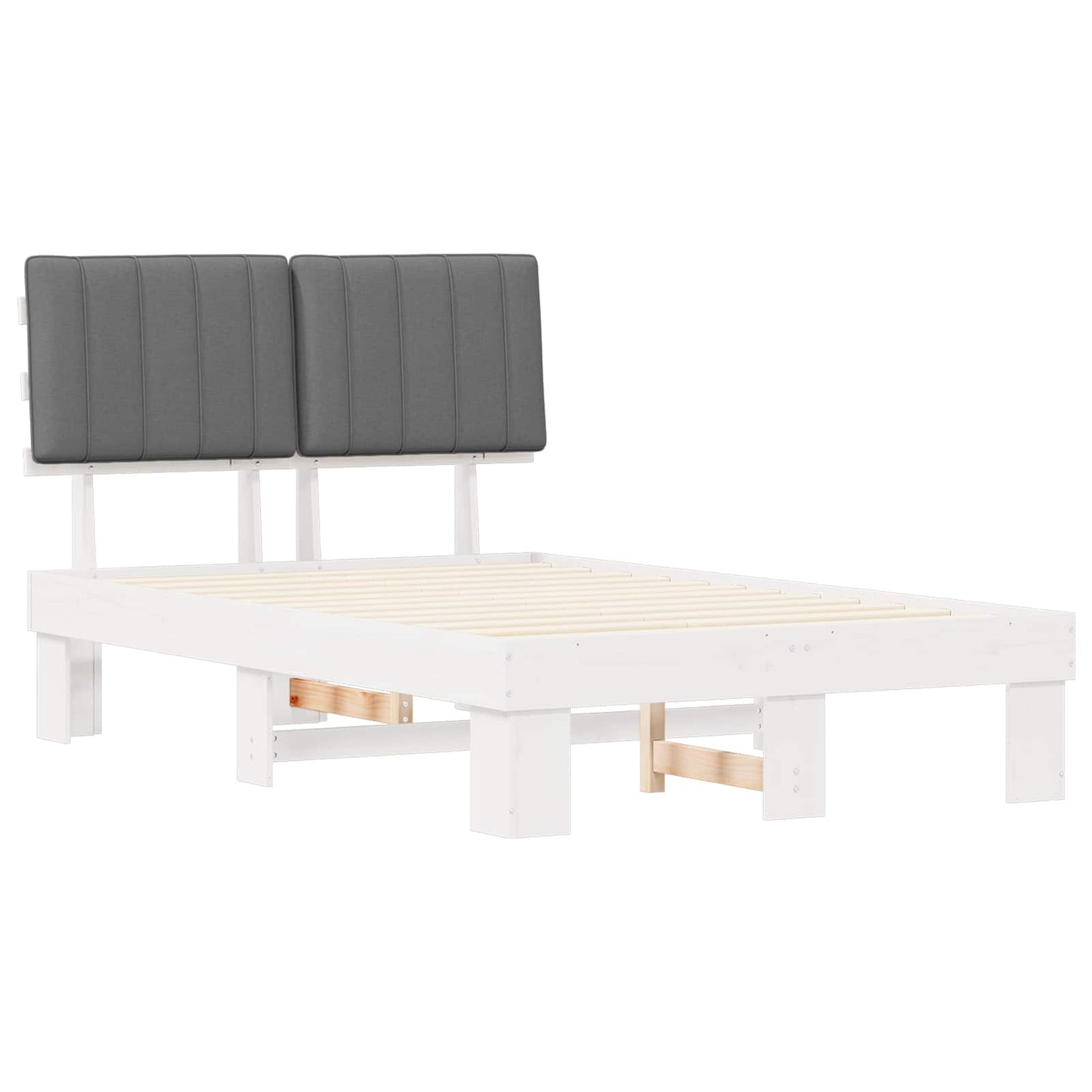 Letto con Testiera Rivestita Grigio chiaro 120 x 190 cm | homemem39