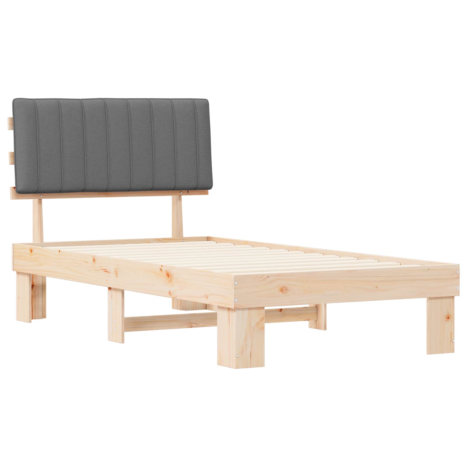 Letto con Testiera Rivestita Grigio chiaro 100 x 200 cm | homemem39