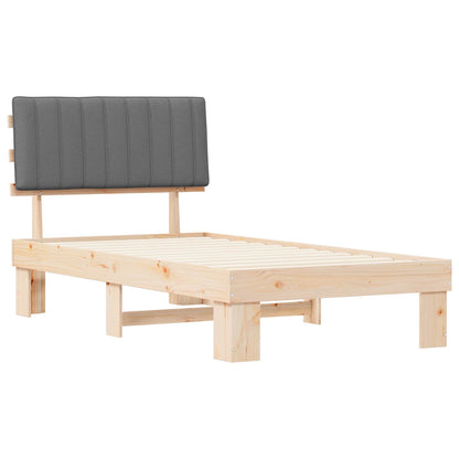 Letto con Testiera Rivestita Grigio chiaro 100 x 200 cm | homemem39