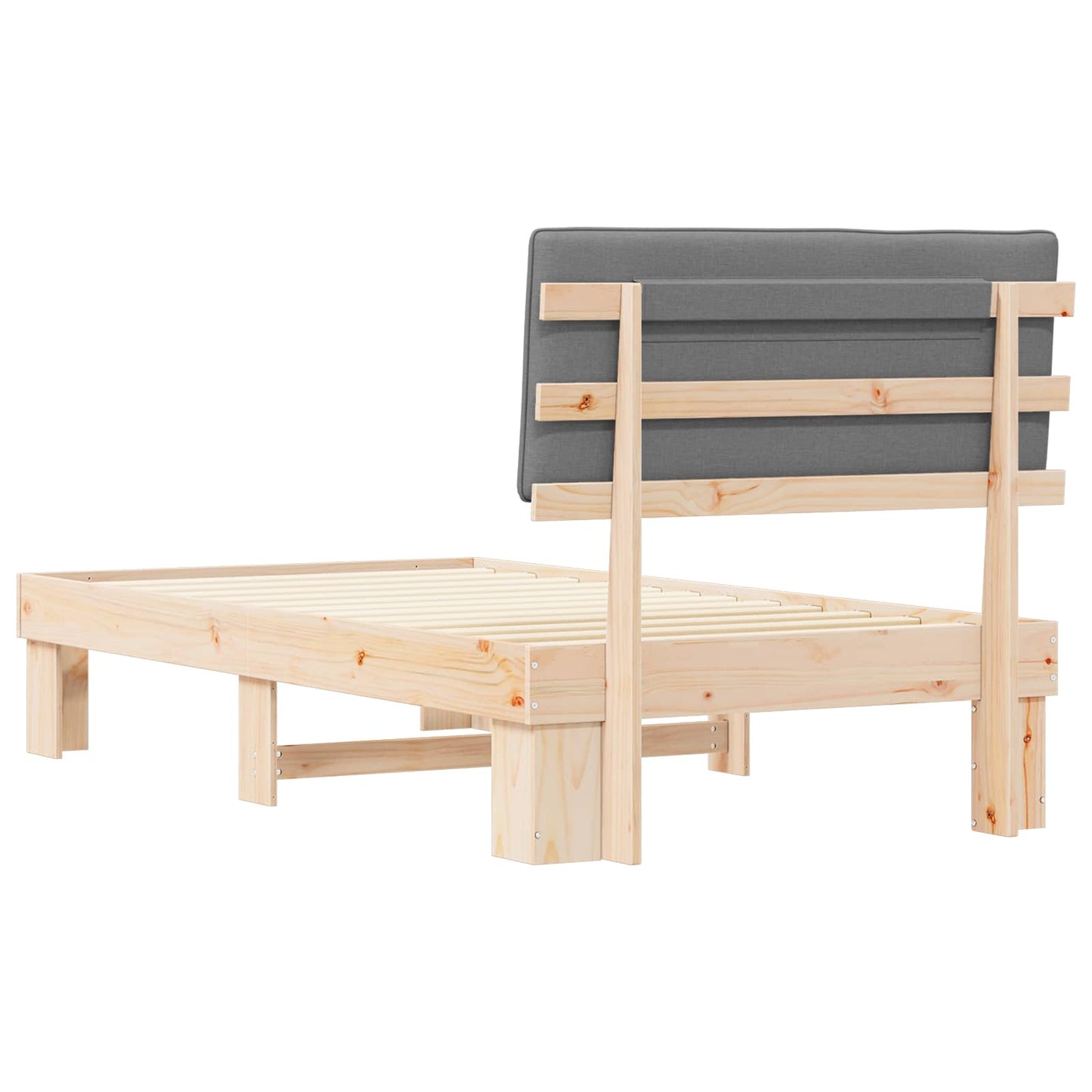 Letto con Testiera Rivestita Grigio chiaro 100 x 200 cm | homemem39