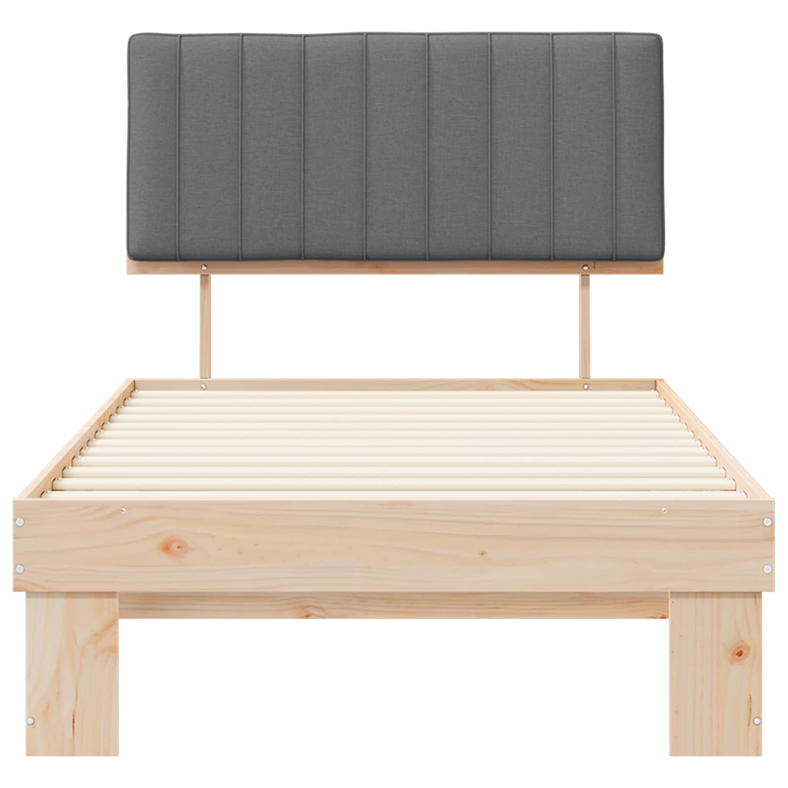 Letto con Testiera Rivestita Grigio chiaro 100 x 200 cm | homemem39