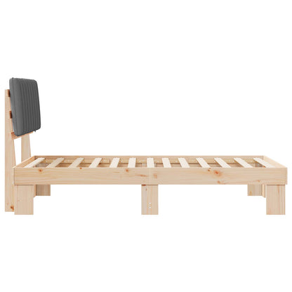 Letto con Testiera Rivestita Grigio chiaro 100 x 200 cm | homemem39