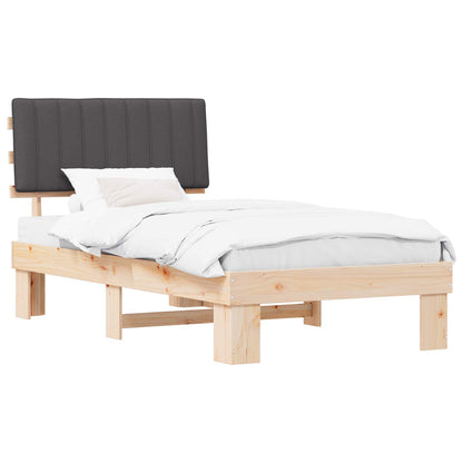Letto con Testiera Rivestita Grigio scuro 100 x 200 cm | homemem39