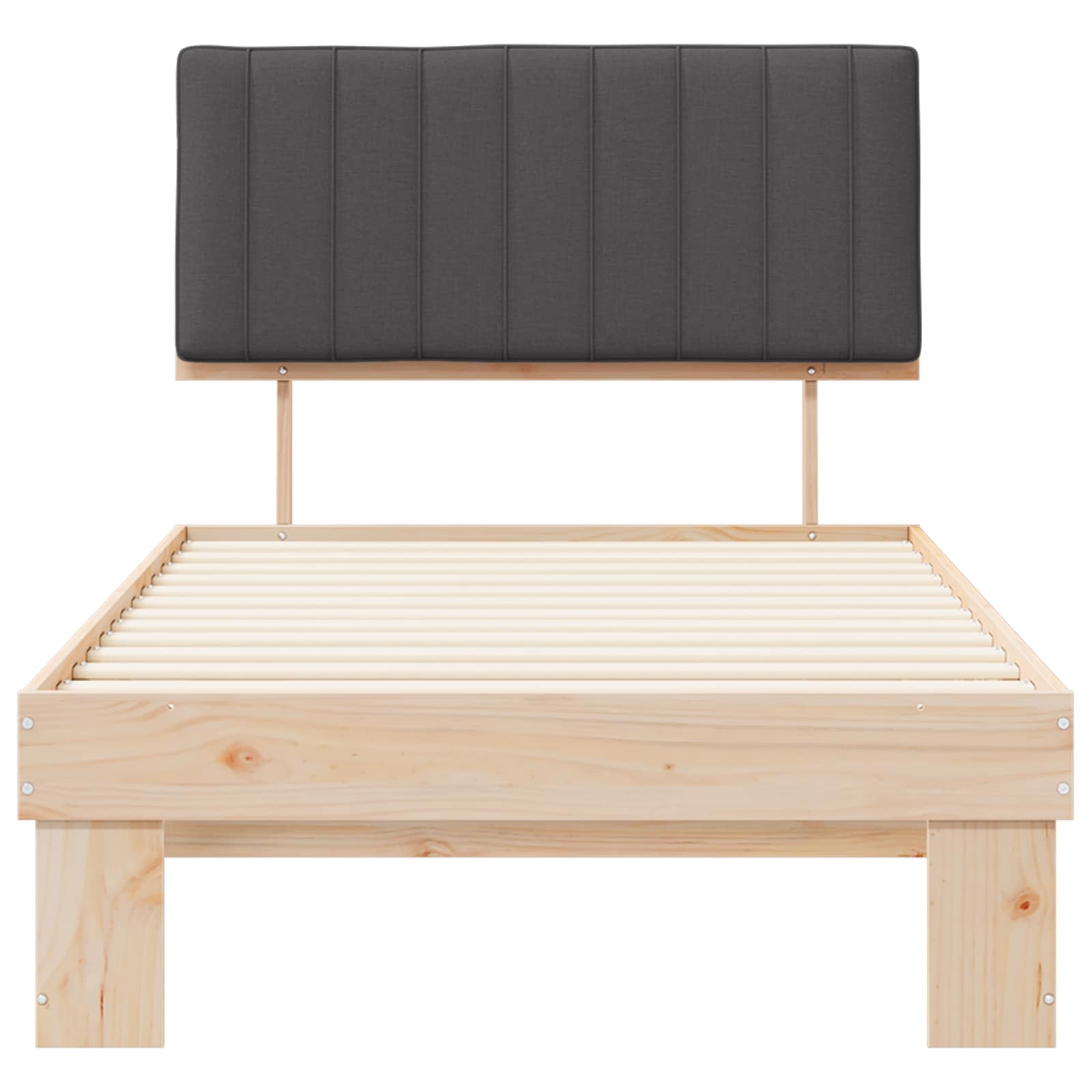 Letto con Testiera Rivestita Grigio scuro 100 x 200 cm | homemem39