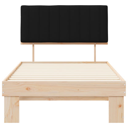 Letto con Testiera Rivestita Nero 100 x 200 cm Pino massello | homemem39