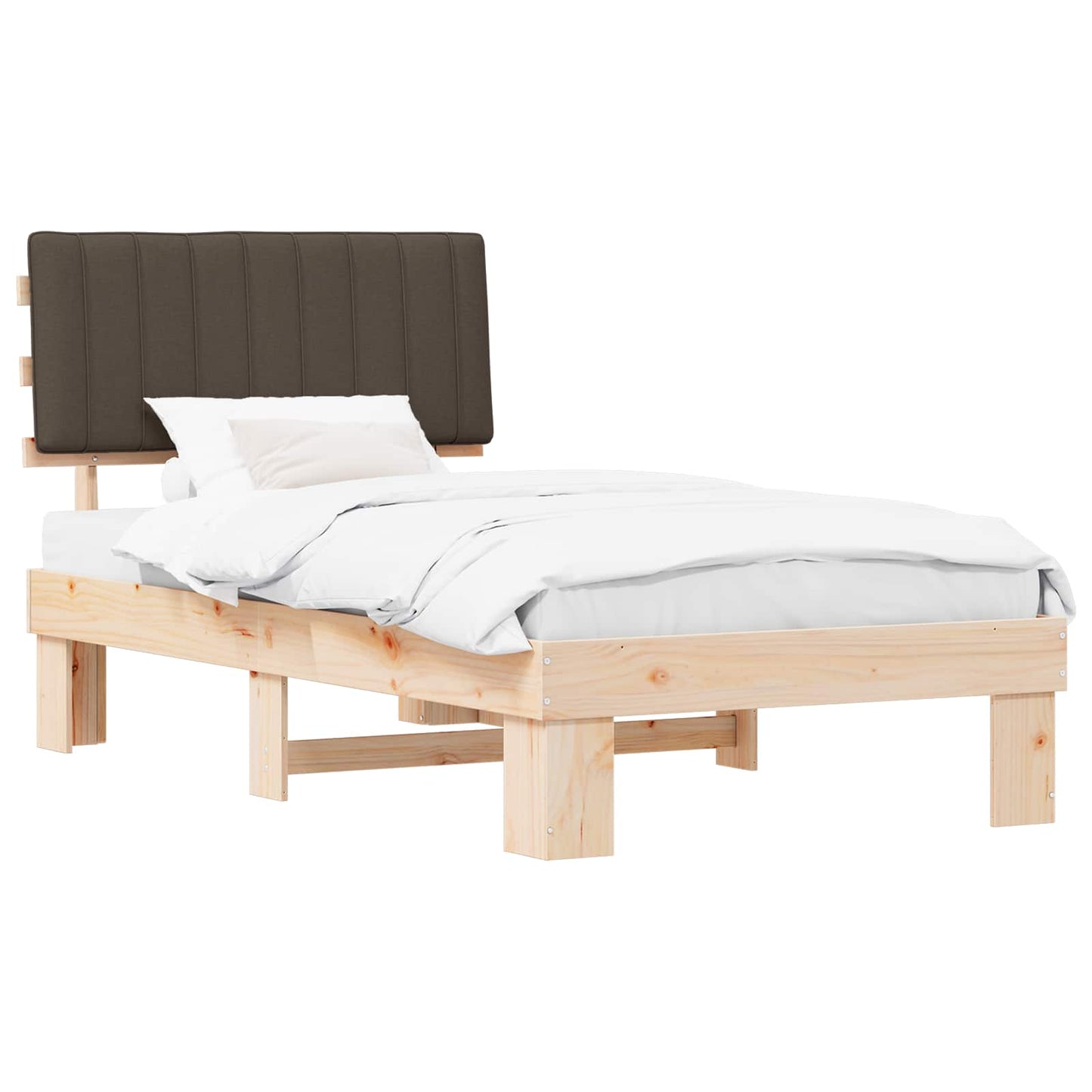 Letto con Testiera Rivestita Talpa 100 x 200 cm Pino massello | homemem39