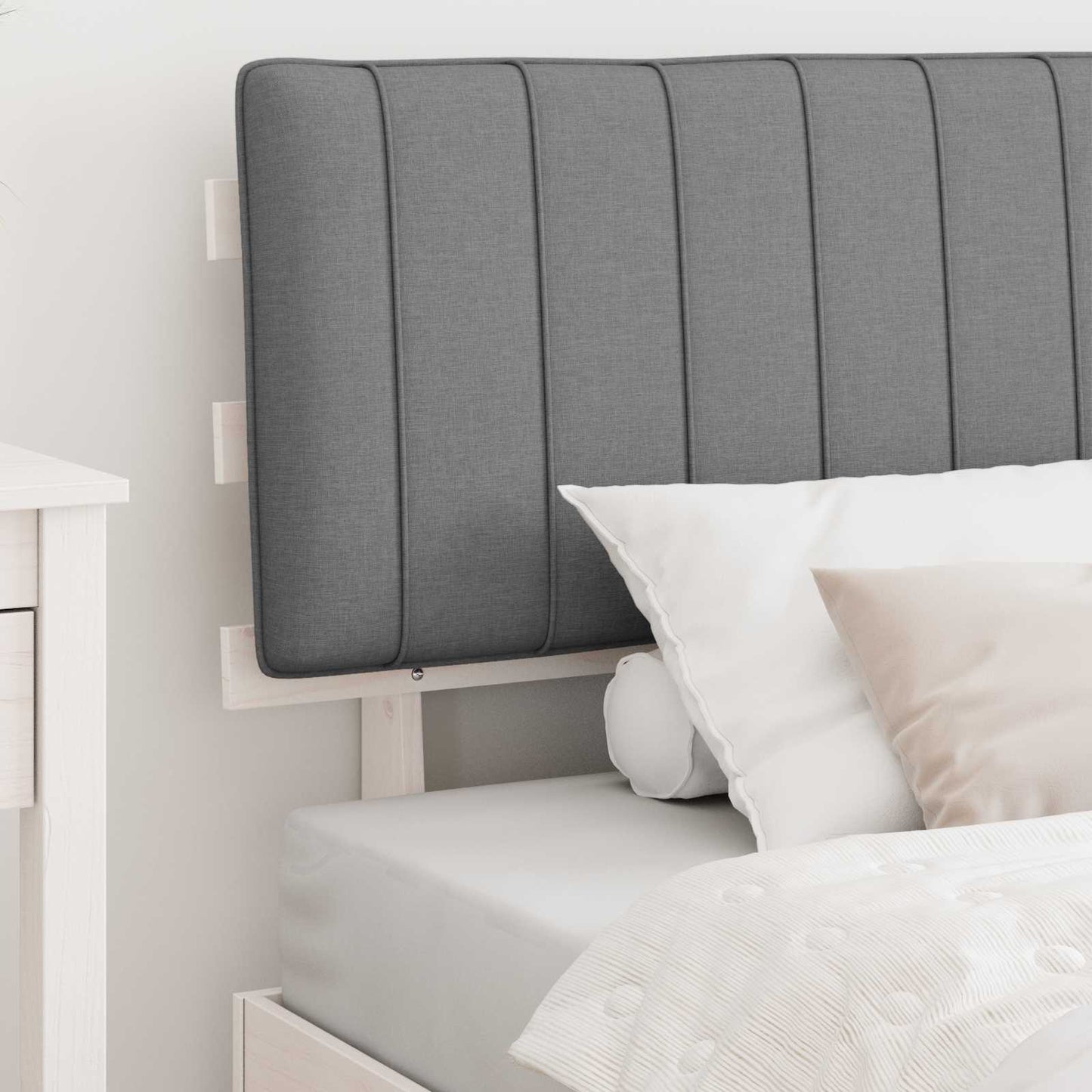 Letto con Testiera Rivestita Grigio chiaro 100 x 200 cm | homemem39