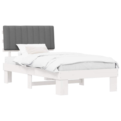 Letto con Testiera Rivestita Grigio chiaro 100 x 200 cm | homemem39
