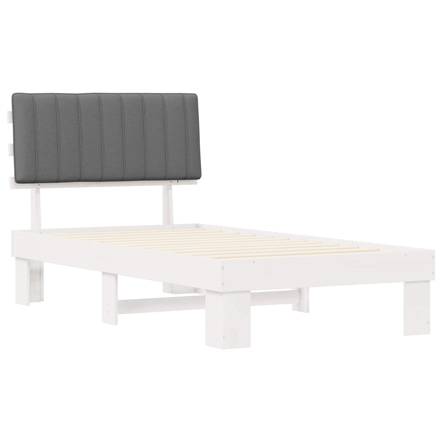 Letto con Testiera Rivestita Grigio chiaro 100 x 200 cm | homemem39