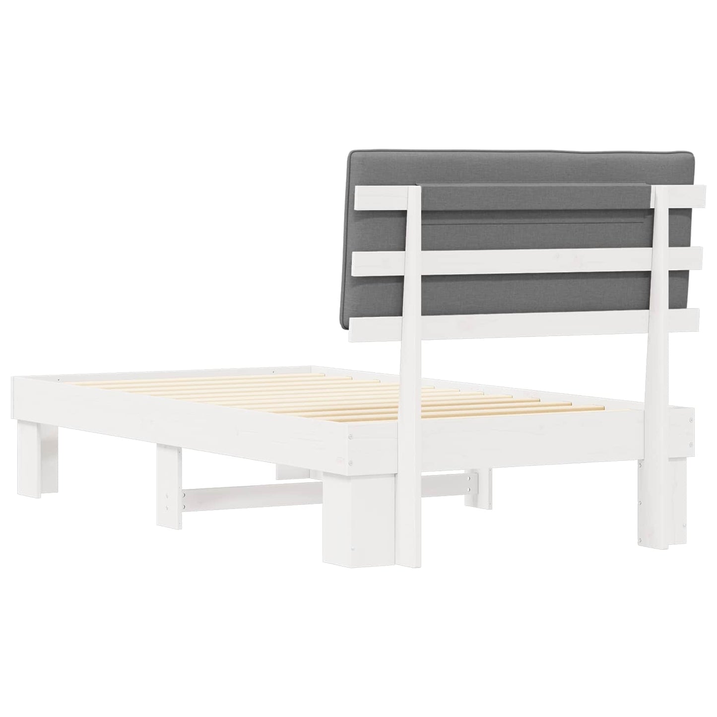 Letto con Testiera Rivestita Grigio chiaro 100 x 200 cm | homemem39