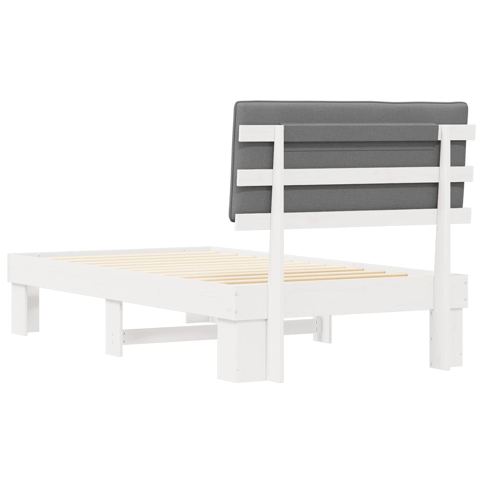Letto con Testiera Rivestita Grigio chiaro 100 x 200 cm | homemem39