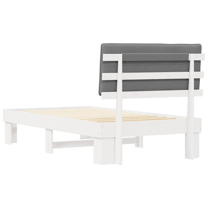 Letto con Testiera Rivestita Grigio chiaro 100 x 200 cm | homemem39