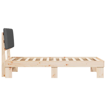 Letto con Testiera Rivestita Grigio scuro 90 x 200 cm | homemem39