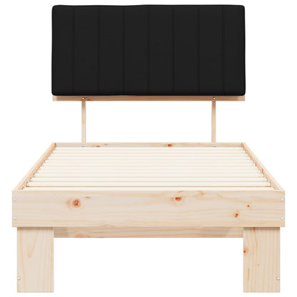 Letto con Testiera Rivestita Nero 90 x 200 cm Pino massello | homemem39