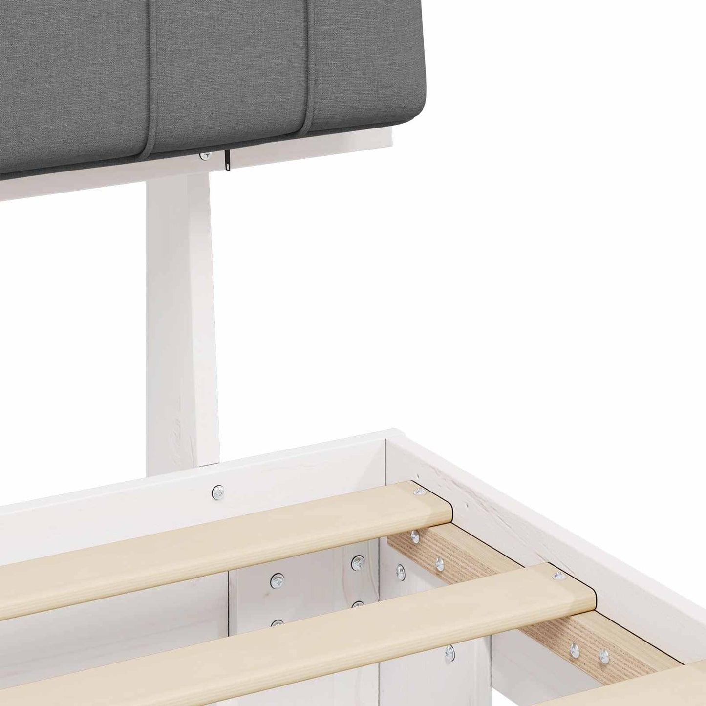 Letto con Testiera Rivestita Grigio chiaro 90 x 200 cm | homemem39
