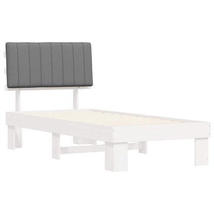 Letto con Testiera Rivestita Grigio chiaro 90 x 200 cm | homemem39
