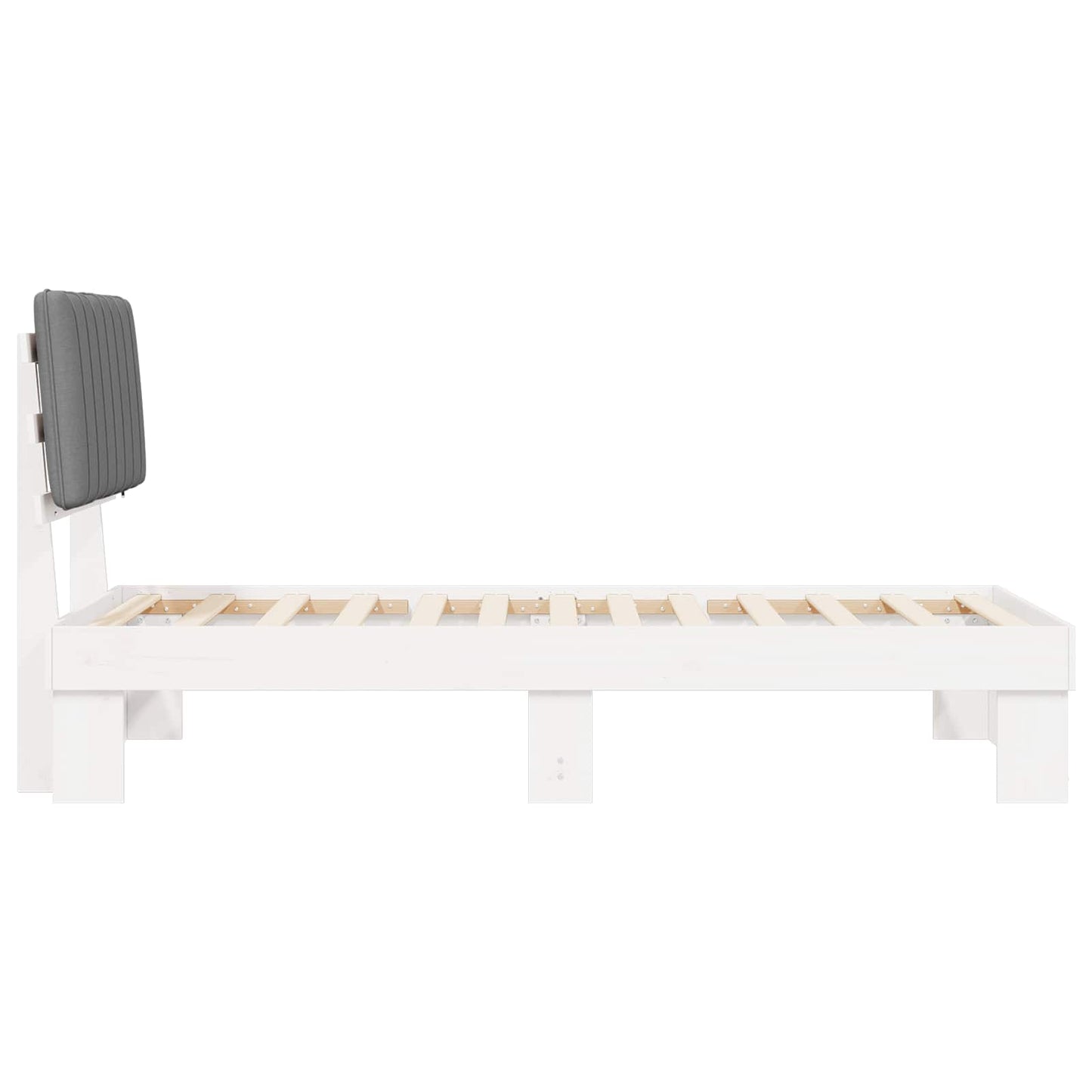 Letto con Testiera Rivestita Grigio chiaro 90 x 200 cm | homemem39