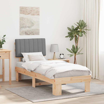 Letto con Testiera Rivestita Grigio chiaro 80 x 200 cm | homemem39