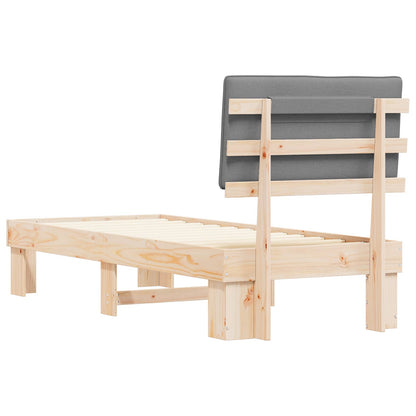 Letto con Testiera Rivestita Grigio chiaro 80 x 200 cm | homemem39