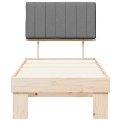 Letto con Testiera Rivestita Grigio chiaro 80 x 200 cm | homemem39
