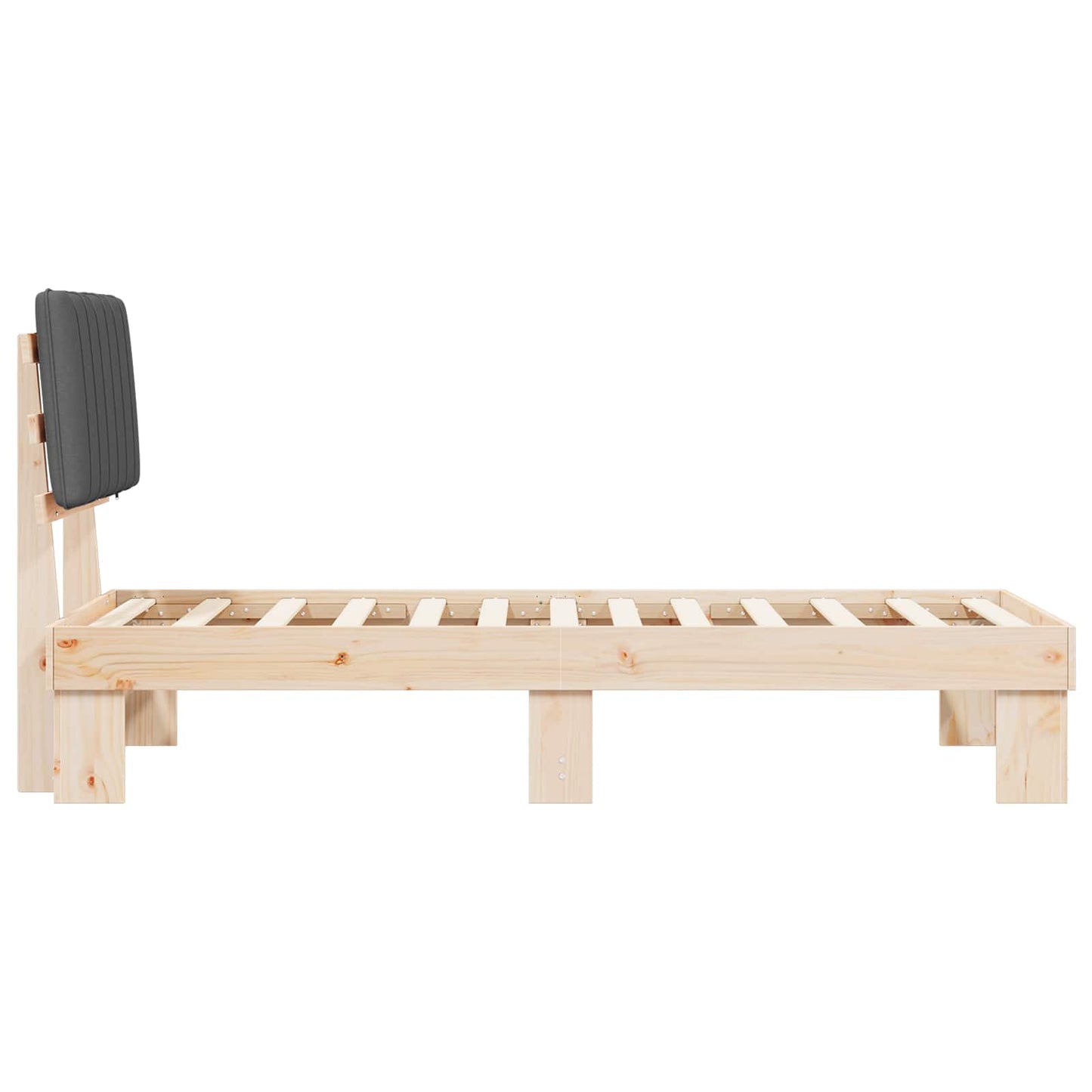 Letto con Testiera Rivestita Grigio scuro 80 x 200 cm | homemem39