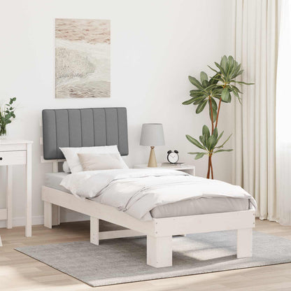 Letto con Testiera Rivestita Grigio chiaro 80 x 200 cm | homemem39