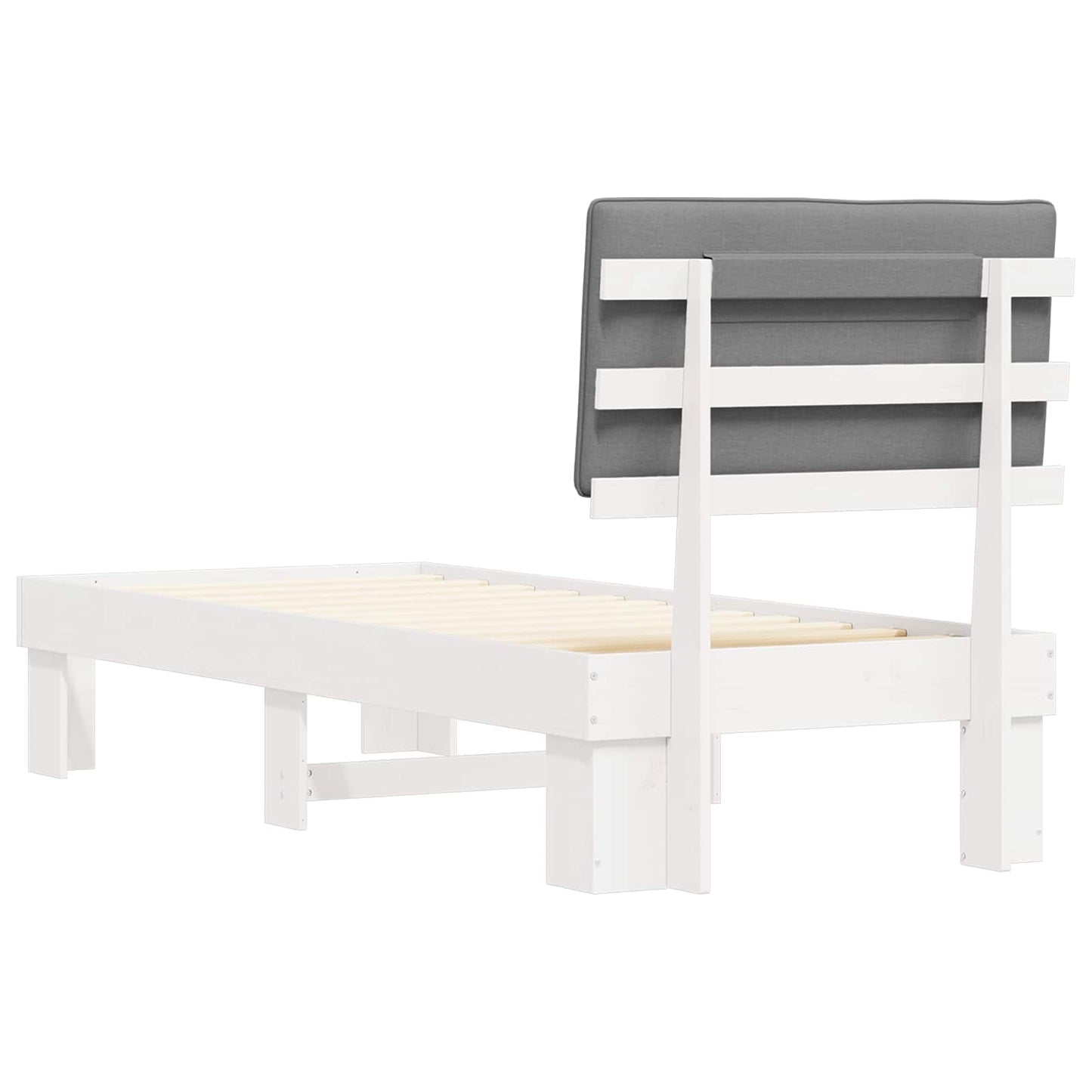 Letto con Testiera Rivestita Grigio chiaro 80 x 200 cm | homemem39