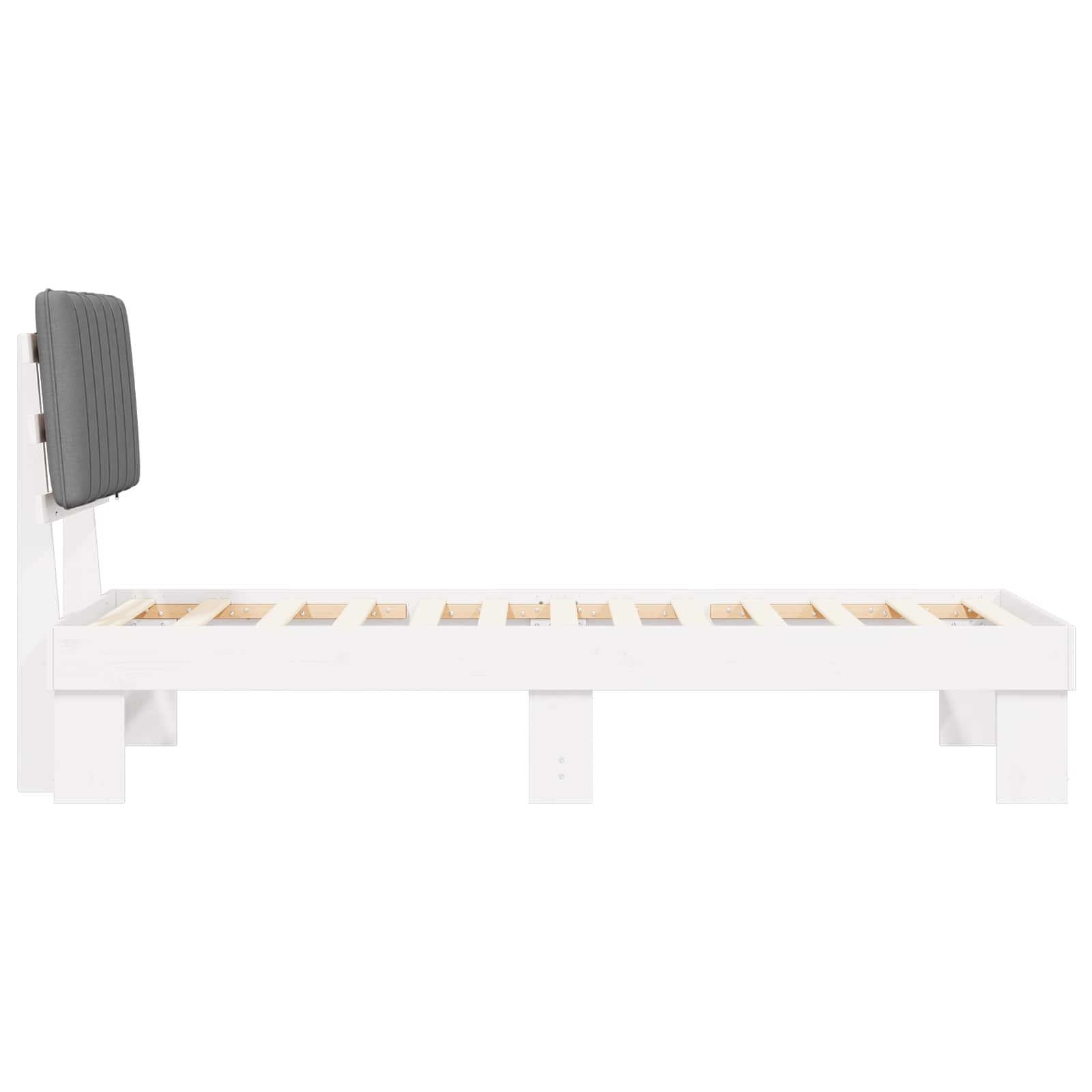 Letto con Testiera Rivestita Grigio chiaro 80 x 200 cm | homemem39