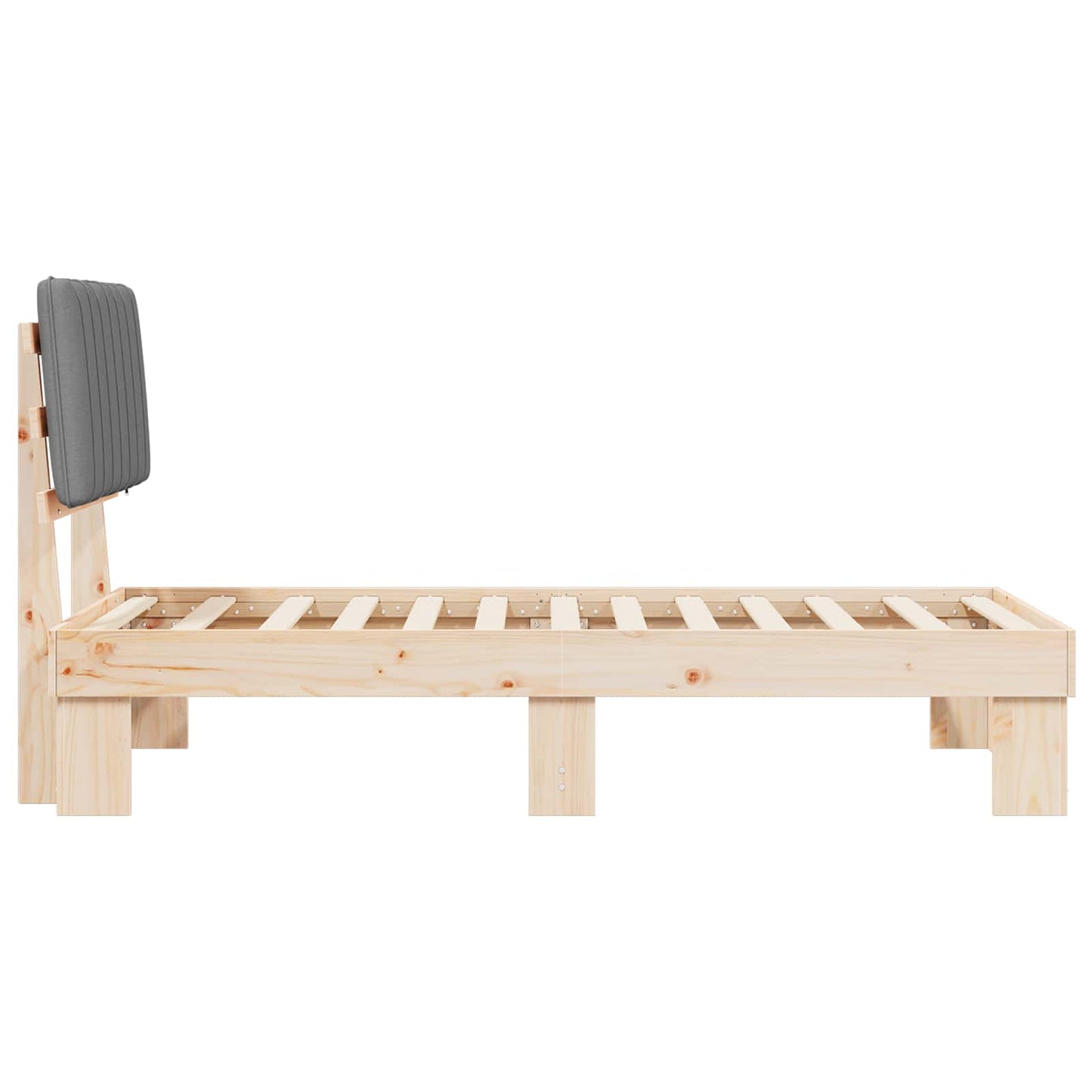 Letto con Testiera Rivestita Grigio chiaro 90 x 190 cm | homemem39