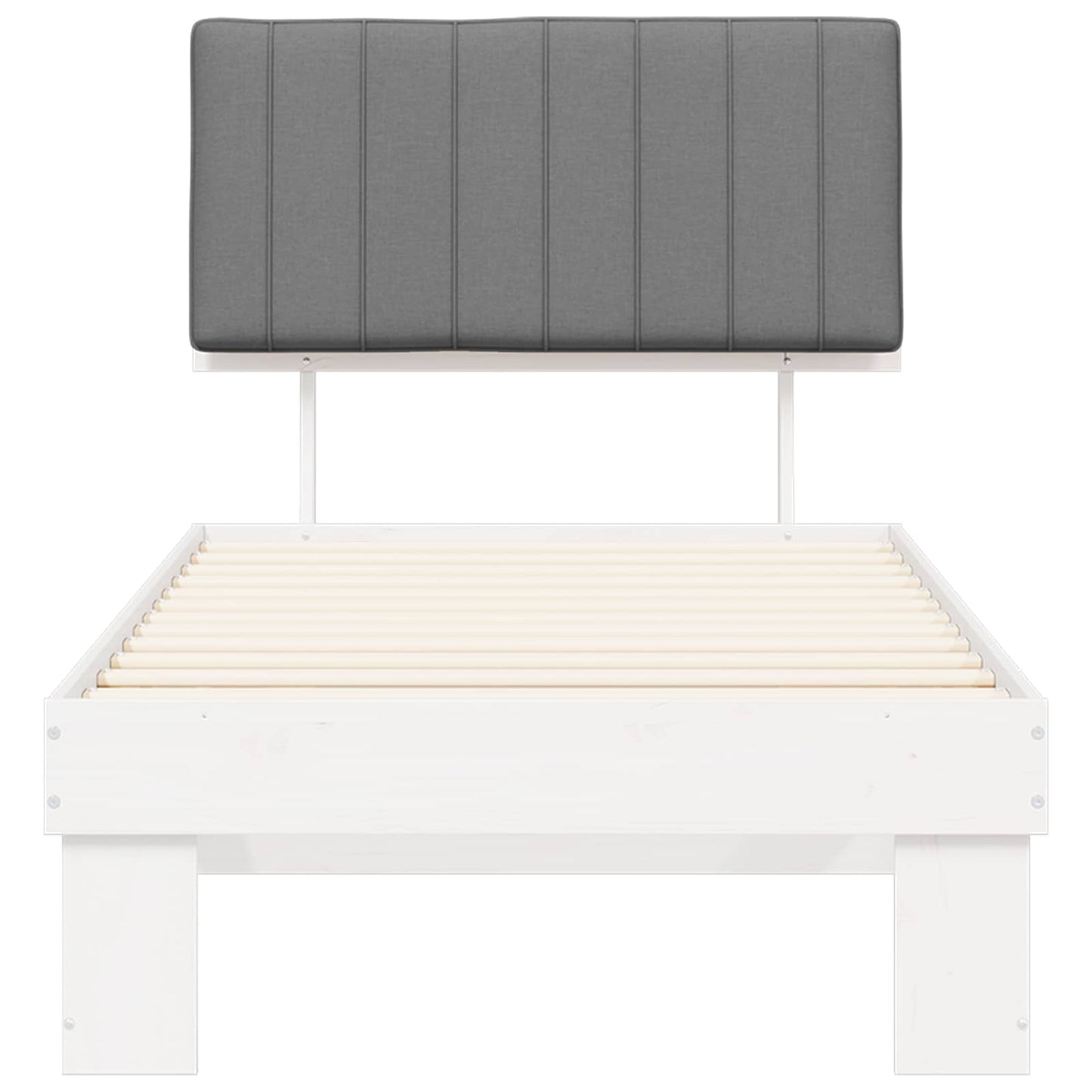 Letto con Testiera Rivestita Grigio chiaro 90 x 190 cm | homemem39