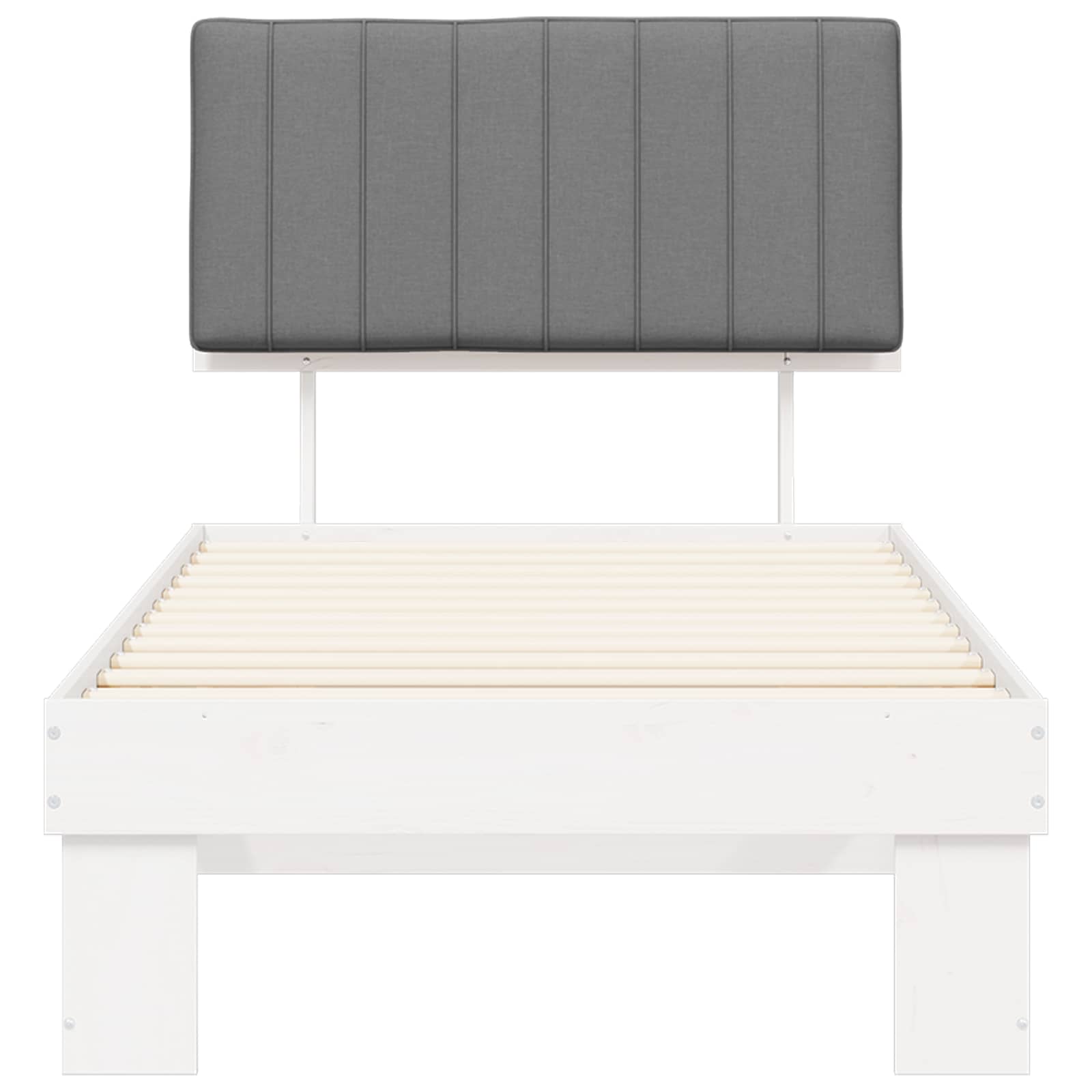 Letto con Testiera Rivestita Grigio chiaro 90 x 190 cm | homemem39