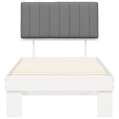 Letto con Testiera Rivestita Grigio chiaro 90 x 190 cm | homemem39