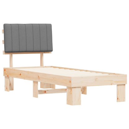 Letto con Testiera Rivestita Grigio chiaro 75 x 190 cm | homemem39