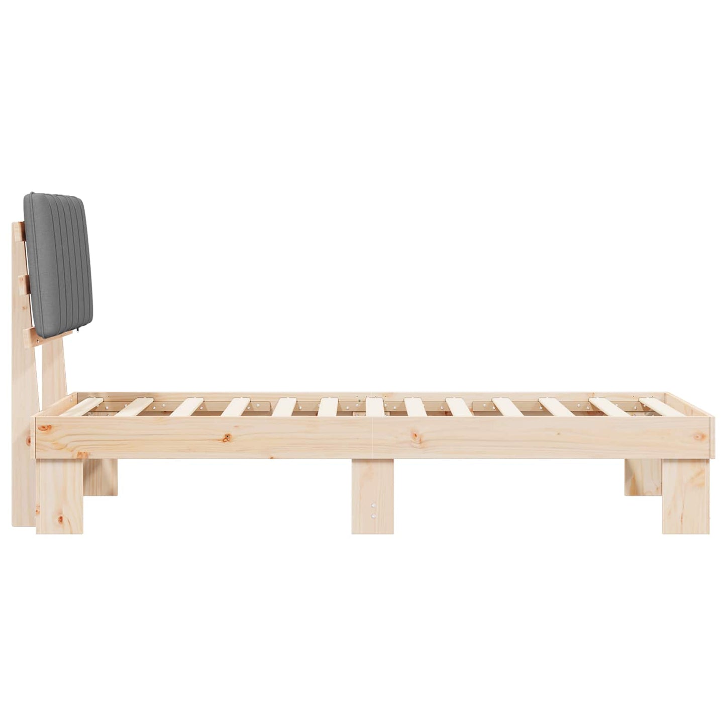 Letto con Testiera Rivestita Grigio chiaro 75 x 190 cm | homemem39