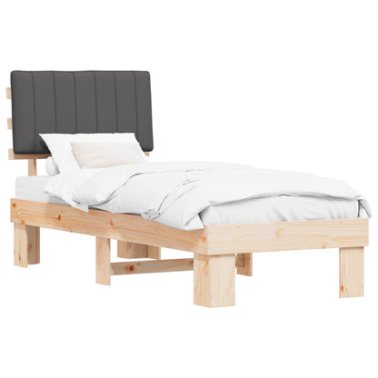 Letto con Testiera Rivestita Grigio scuro 75 x 190 cm | homemem39