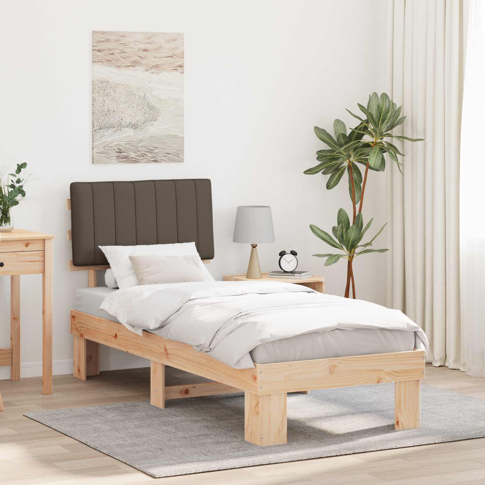 Letto con Testiera Rivestita Talpa 75 x 190 cm Pino massello | homemem39