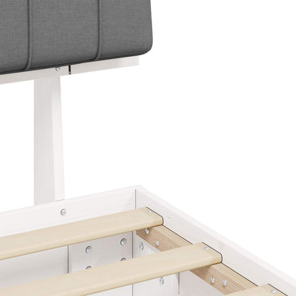 Letto con Testiera Rivestita Grigio chiaro 75 x 190 cm | homemem39