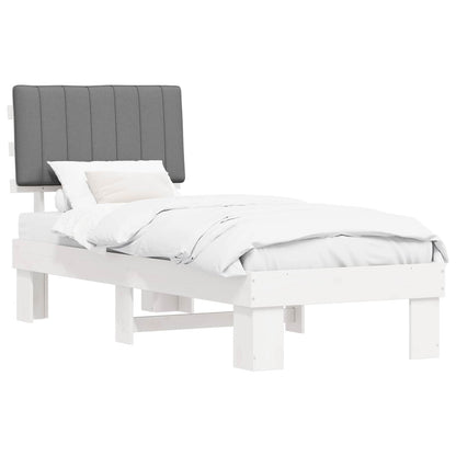 Letto con Testiera Rivestita Grigio chiaro 75 x 190 cm | homemem39